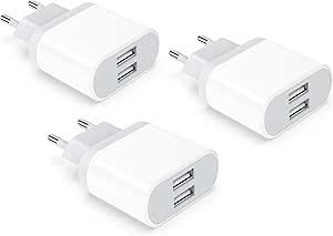 Caricatore USB, 2.1A/5V 3-Pack